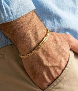 Custom Men's Gold Bracelet, Personalized Gift For Dad, Engraved Jewelry For Men, Name Necklace, Kids Name Bracelet, Husband Gift, Christmas