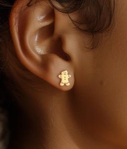 24k Gold Fill Gingerbread Man Earrings