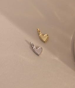 Puff Heart Charm by Caitlyn Minimalist • Solid Heart Necklace Pendant • Gold Charms for Bracelet • Cute Jewelry • Gift for Her • XR069