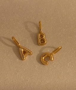 Bubble Letter Charm by Caitlyn Minimalist • Dainty 3D Initial Pendant • Gold Charm Jewelry for Bracelets & Necklaces • Birthday Gift • XR074